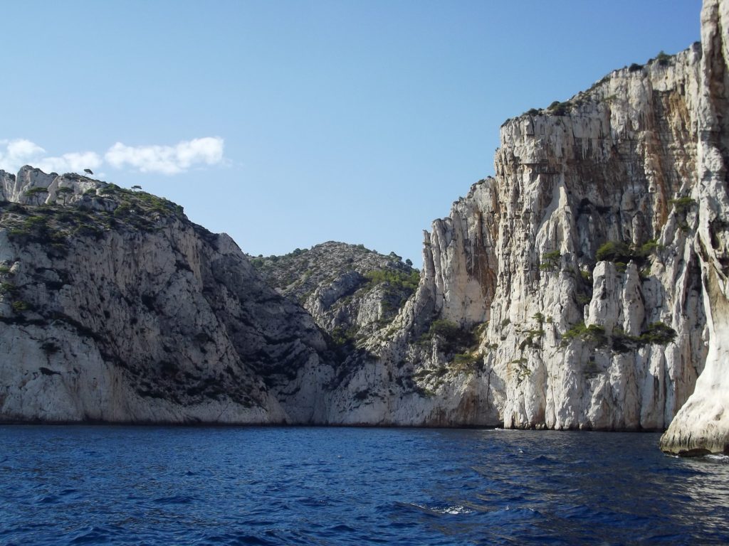 The sheer cliffs on the coast of Cassis.