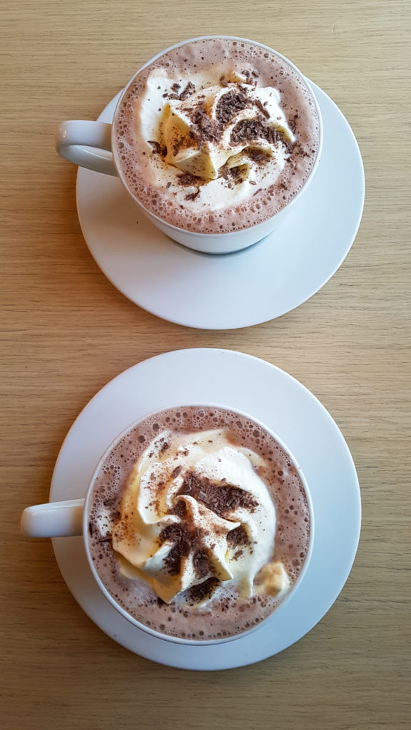 Two hot chocolates with all the extras.