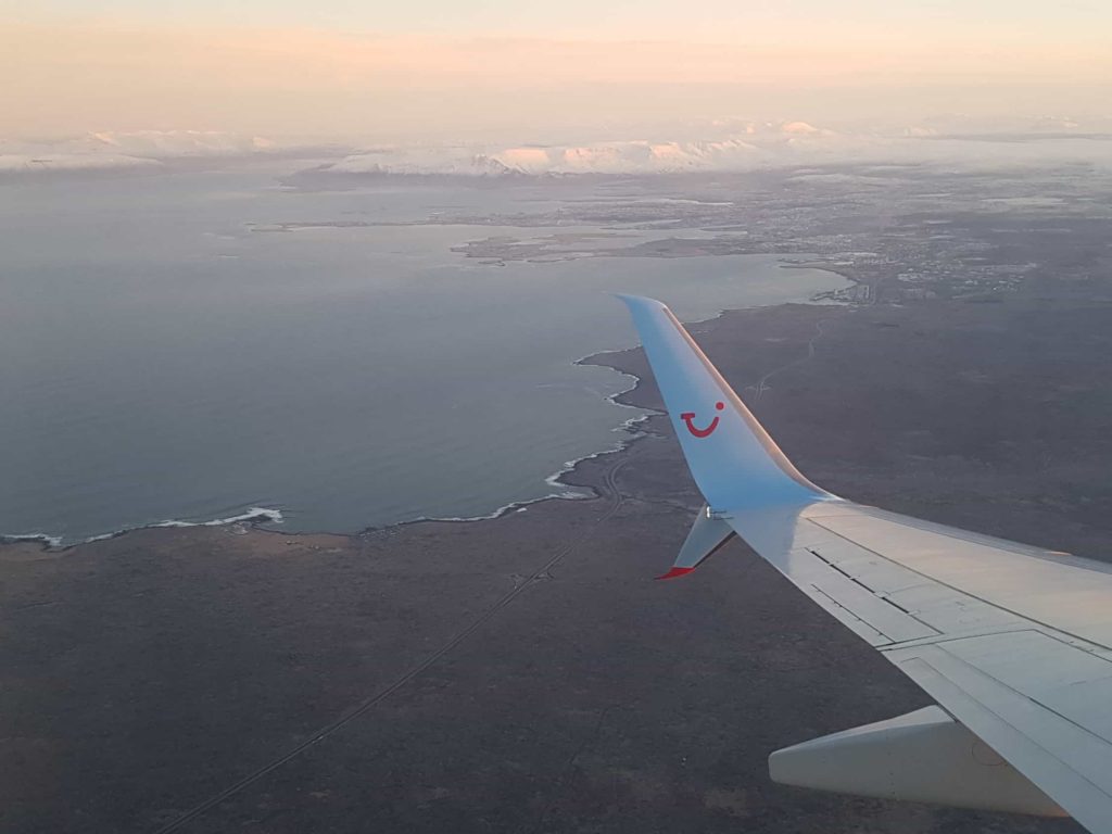 The view of Reykjavik from a TUI plane.