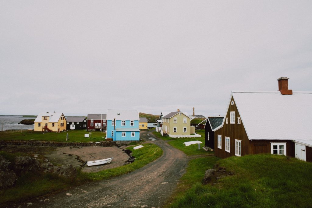 A colourful collection of houses.