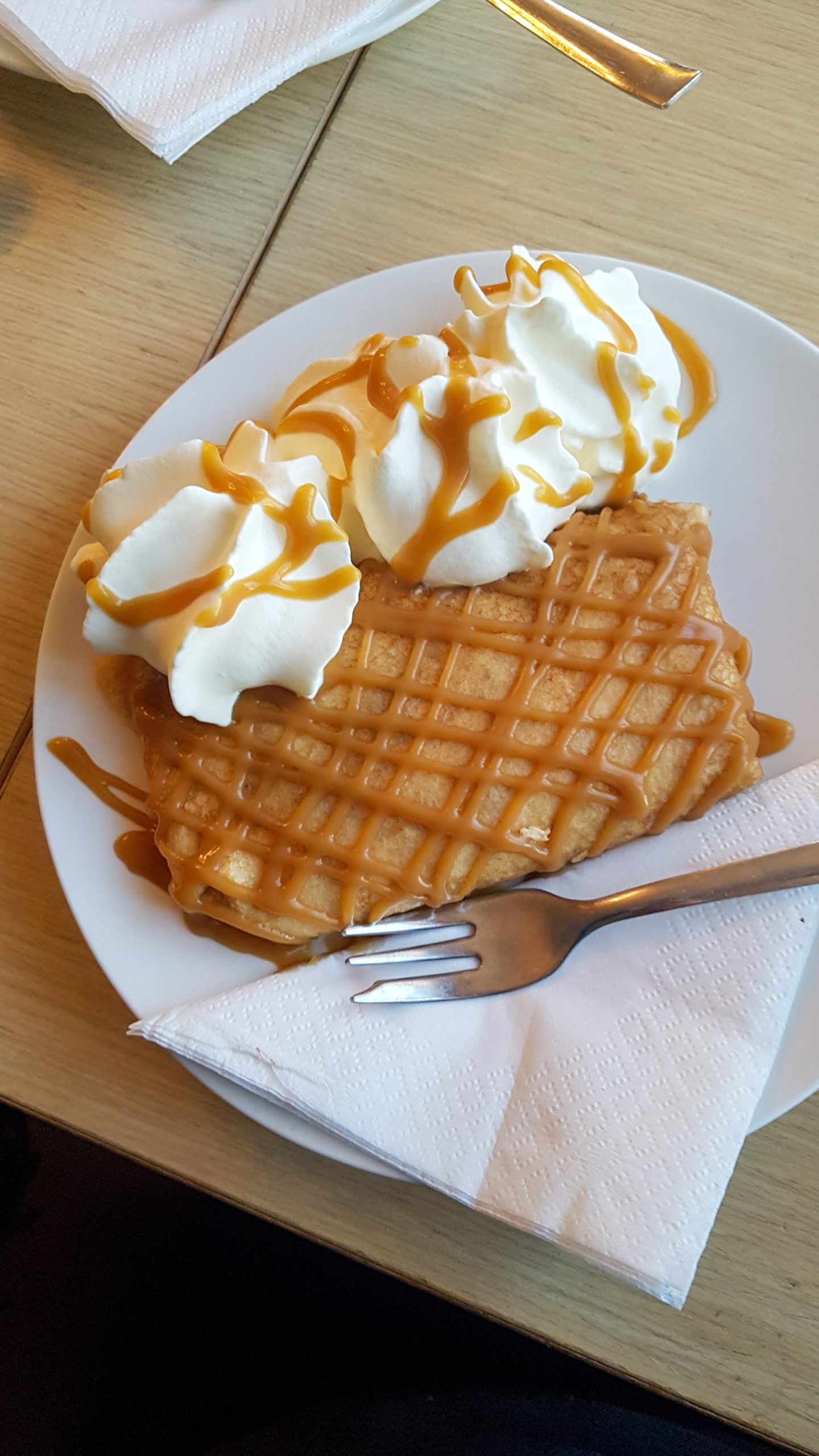 Pancakes at Cafe Loki (Rekjavik) covered in syrup and cream.
