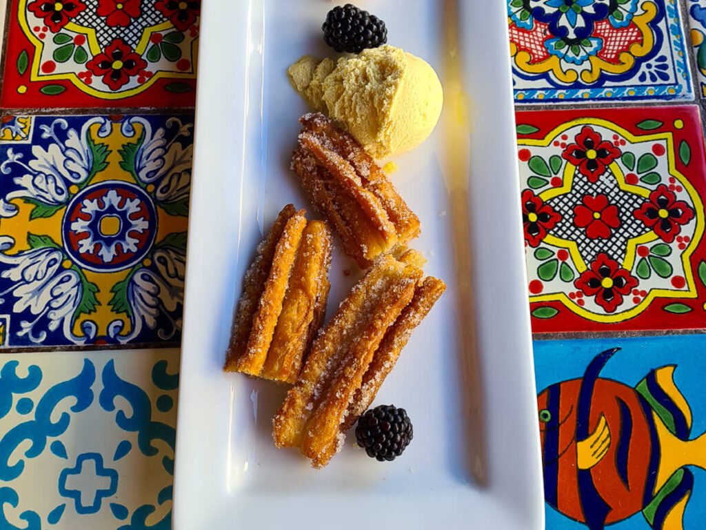 Fresh churros at Jazmin's restaurant in San José del Cabo.