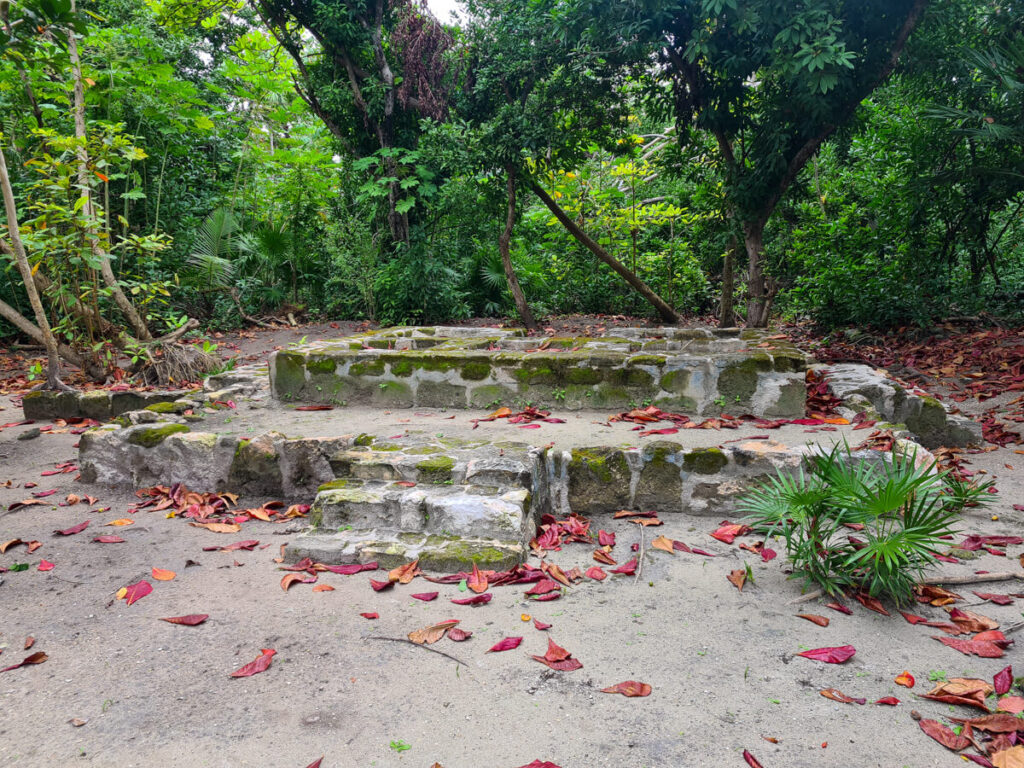 Steps - all that remains of an ancient Mayan structure on the site of Museo Maya de Cancun.