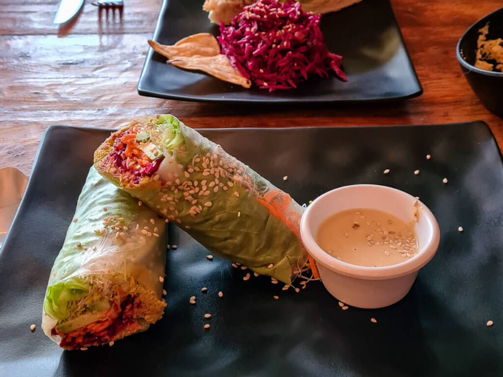 Summer rolls in a restaurant in Cozumel.