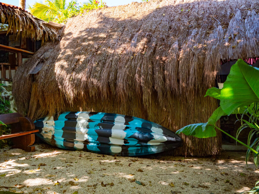 A traditional palapa style building at Casa Lamat.