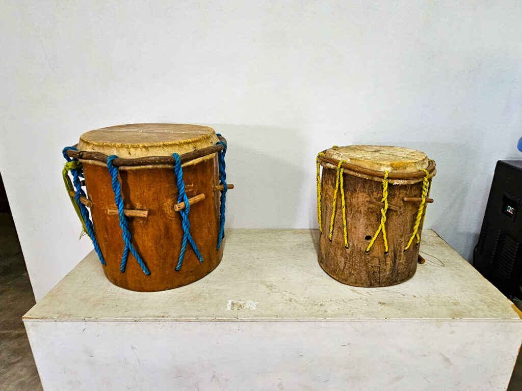 Two traditional Garifuna drums.