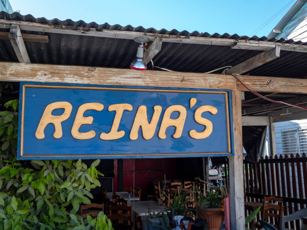 Reina's restaurant in Caye Caulker, a local spot serving up the most authentic Caribbean foods fresh from the grill.