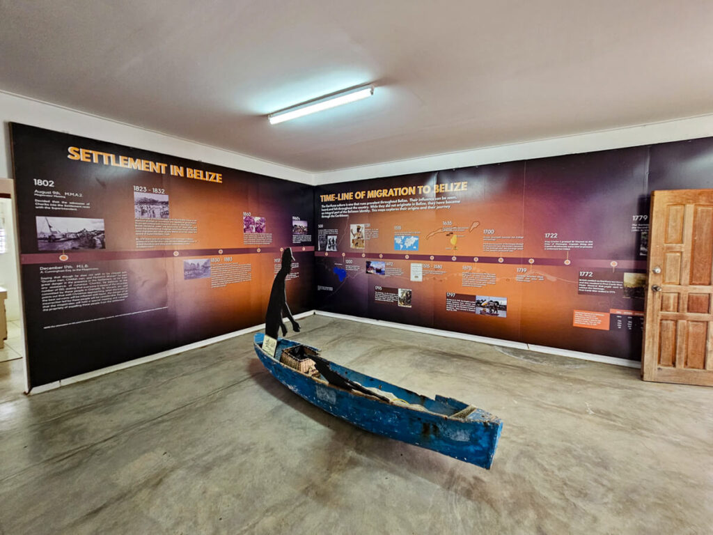 An exhibition showing the timeline of Garifuna migration in the Gulisi Garifuna Museum in Dangriga.