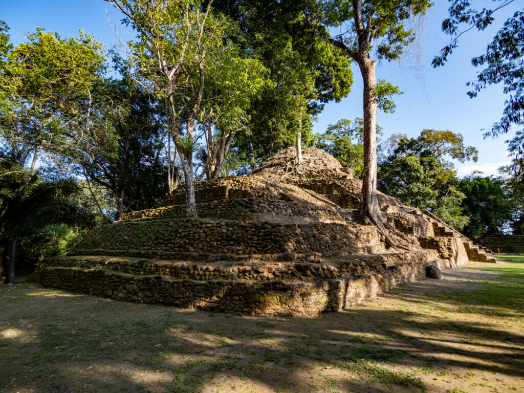 A Mayan pyramid at the ancient site of Cahal Pech in Belize.