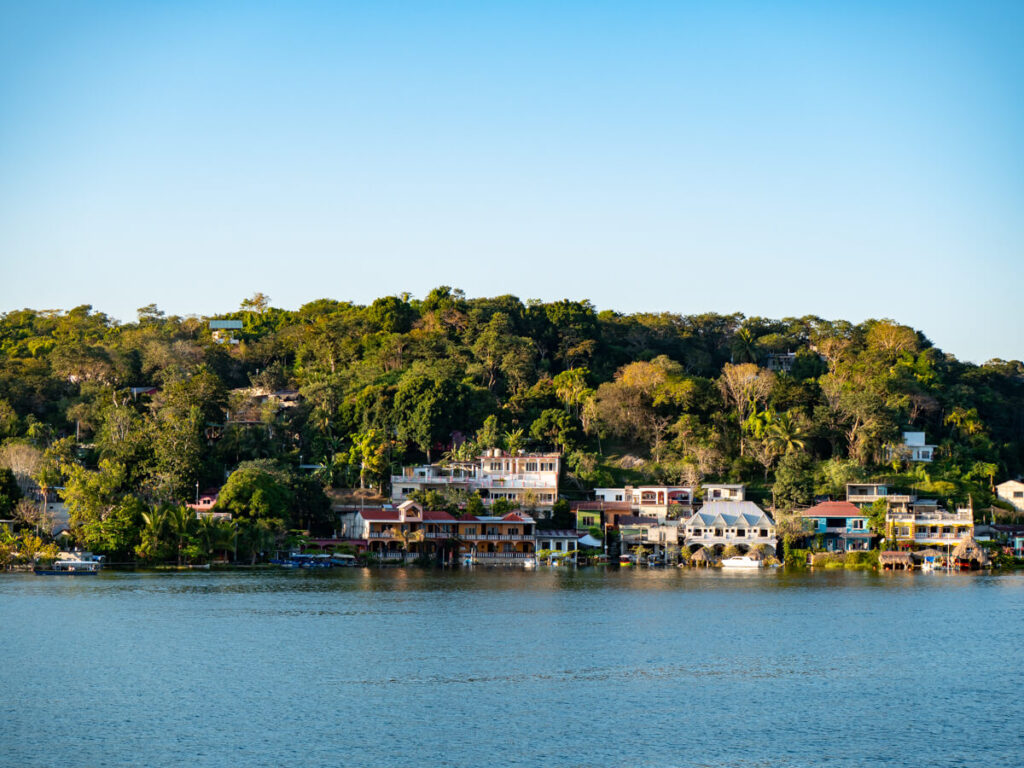 San Miguel Town on Lake Peten Itza, one of the best places to visit near Flores, Guatemala.