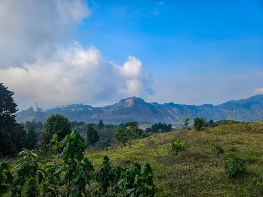 Views of rolling green hills, seen from Pacaya Volcano.