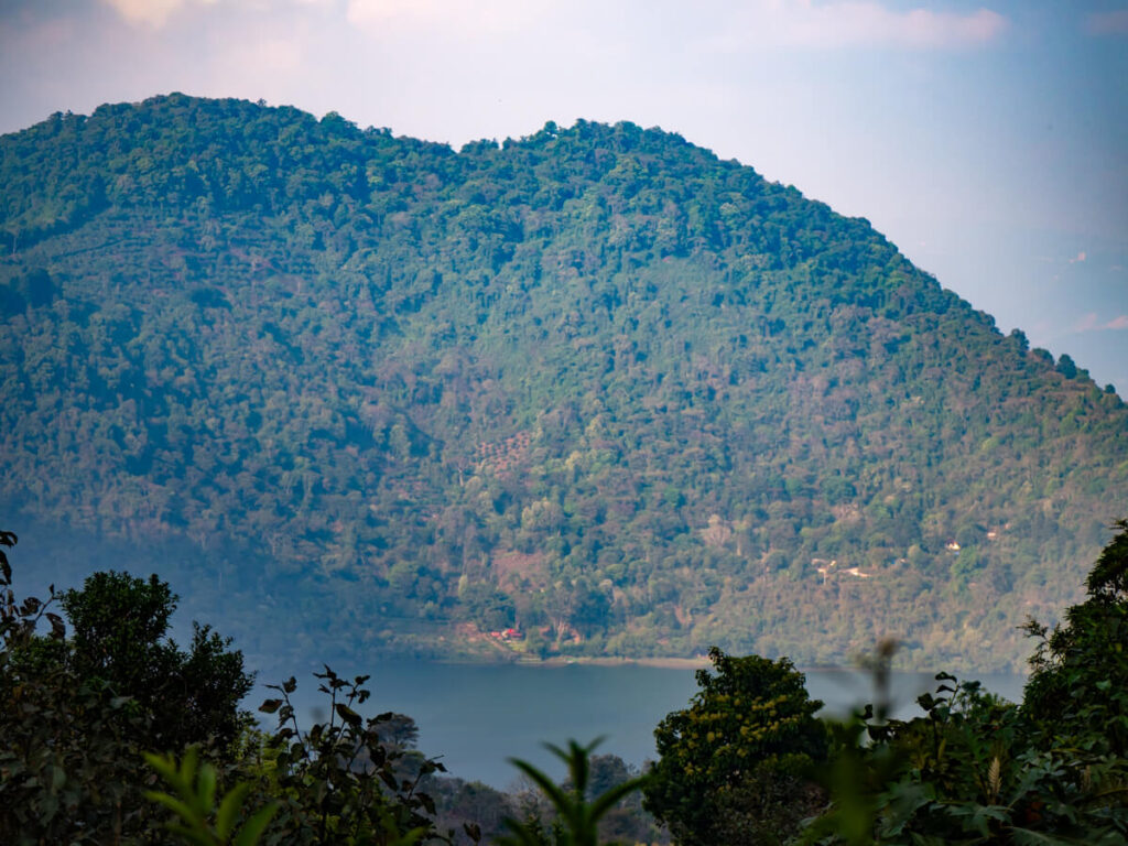 Mountain views of lush rainforest, seen from the Pacaya Volcano hiking trail.