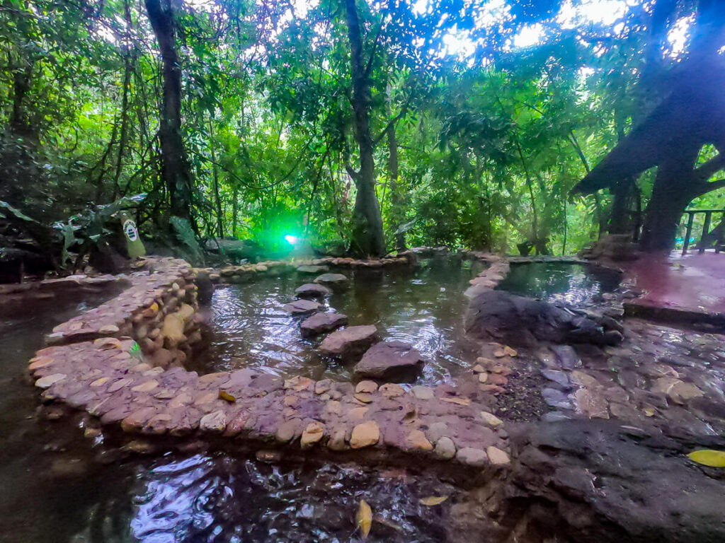 Geothermal pools at the natural hot springs in Copán Ruinas, Luna Jaguar Spa.