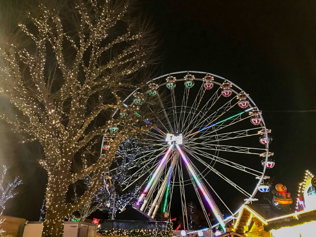A ferris wheel at a European Christmas Market.