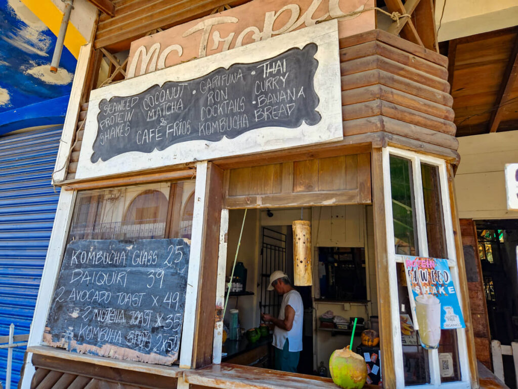 The small McTropic café in Livingston, Guatemala.
