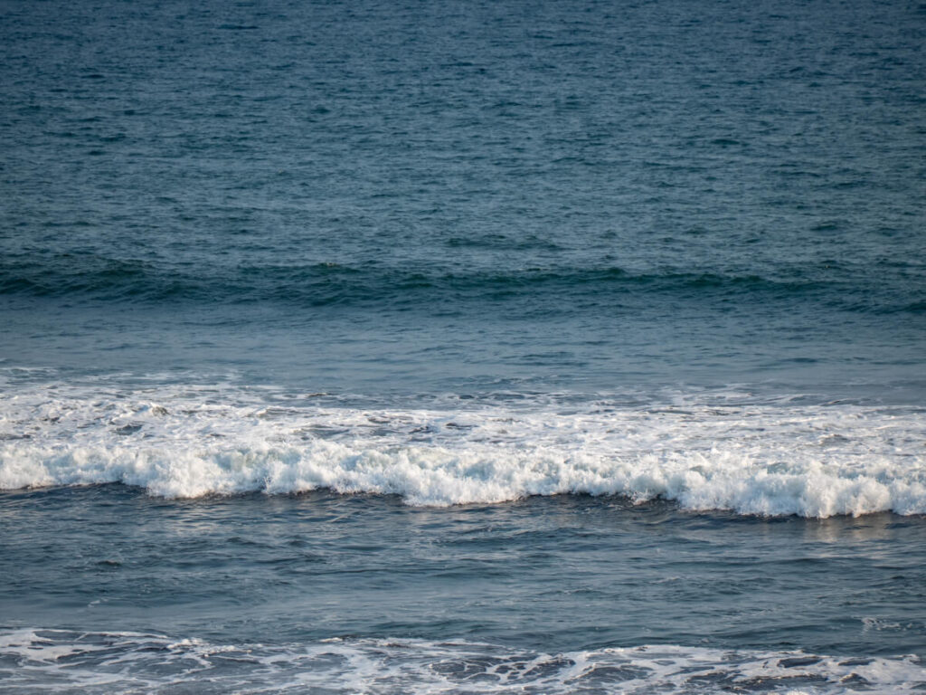 Waves rolling in from the Pacific Ocean in El Paredón, Guatemala.