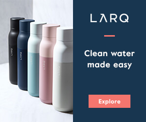 Larq bottles in a row.
