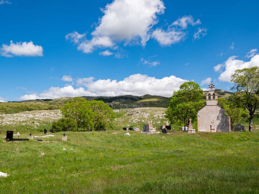 A small church in Pišče, a village on the Durmitor Ring Road.