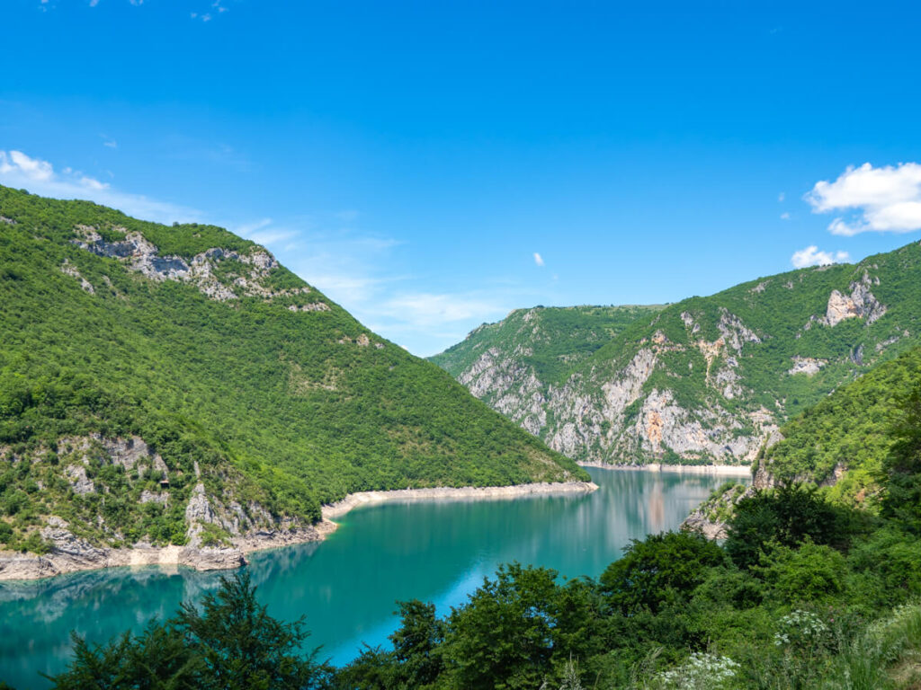 The bright turquoise waters of Piva Nature Reserve just outside the boundary of Durmitor National Park.
