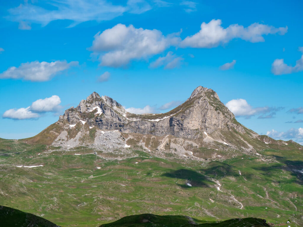 The twin peaks of Sedlena Greda in Durmitor National Park.