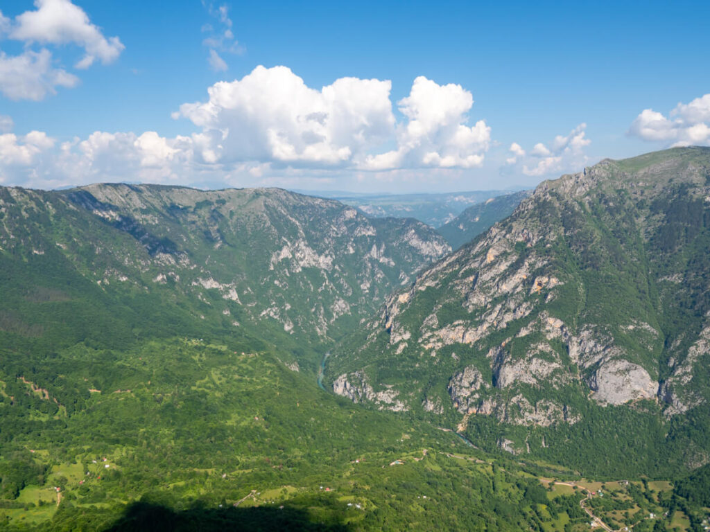An expansive view of the Tara River Canyon.