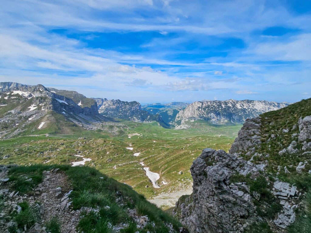 Views of the Todorov Do Valley on the Bobotov Kuk hike.