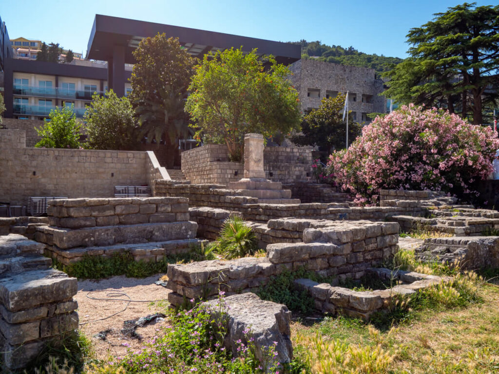 The ruined remains of a Roman Necropolis in Budva, Montenegro.
