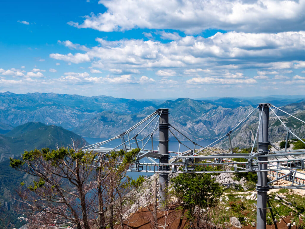 The Falcon Fly ride at the Kotor Cable Car top station.