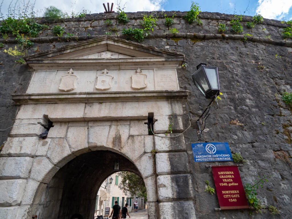 The nearly-500-year-old North River Gate in Kotor's walls.