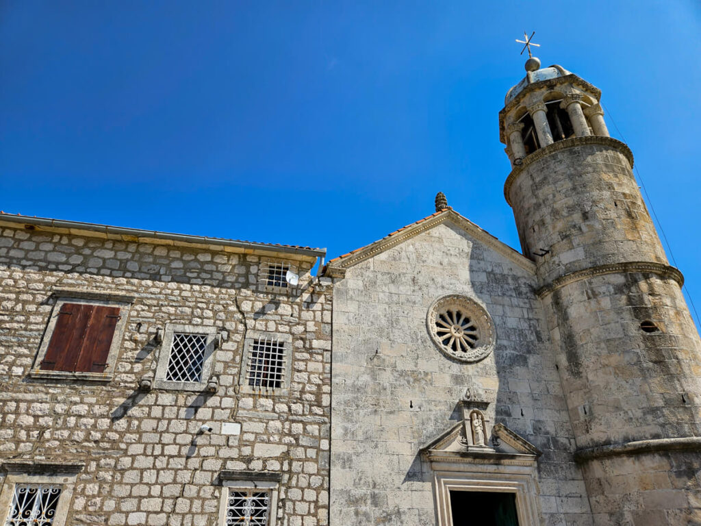The exterior of the Our Lady of the Rocks Church near Perast.