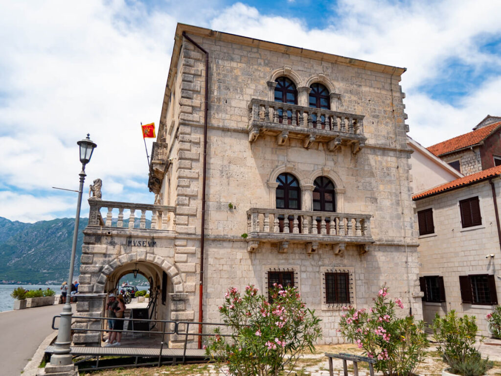 The Town Museum in a grand building in Perast, Montenegro.