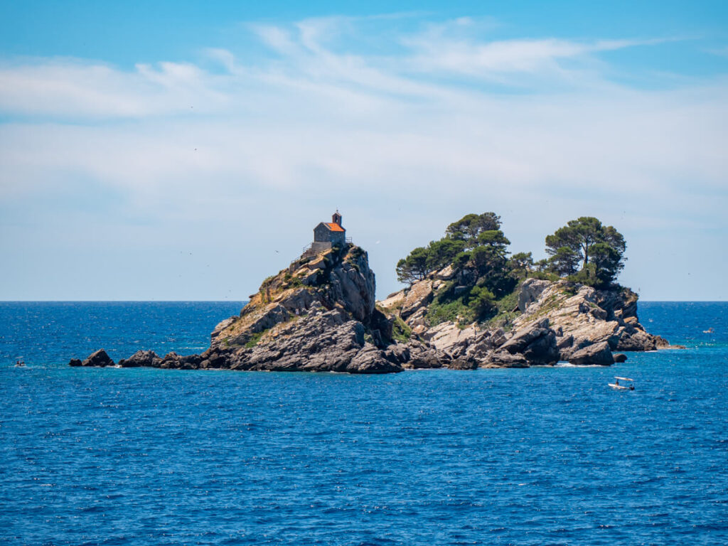A church on an island, KatiÄŤ and Sveta Nedjelja Islands, off the coast of Petrovac.