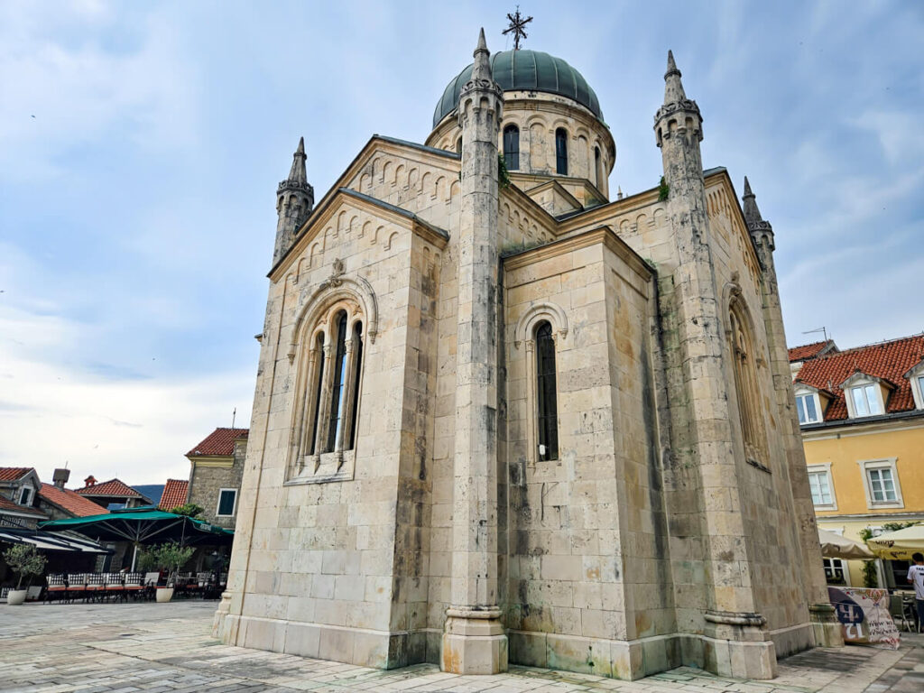 Saint Michael Archangel Church standing proudly in the centre of the main square in Herceg Novi.
