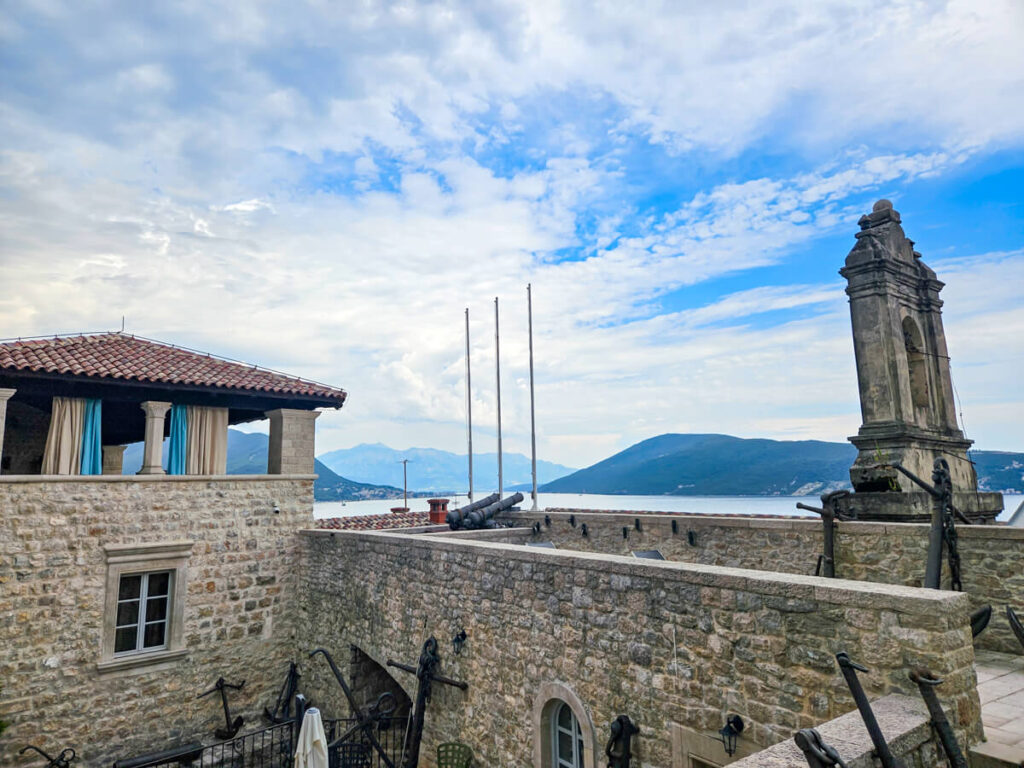 The Bay of Kotor as seen from on top of a fortress in Herceg Novi.