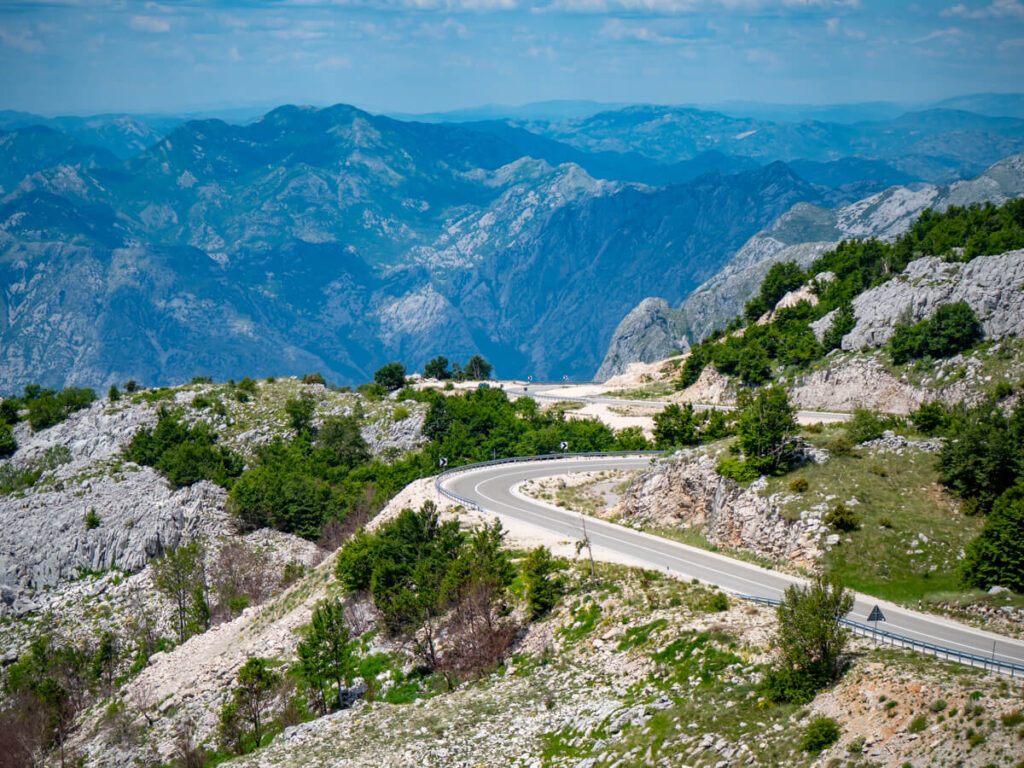 A winding road in Lovćen National Park.